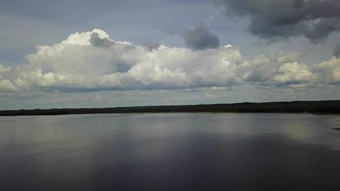 Plateliai lake立陶宛国家水储备空中无人机俯视图4K UHD视频