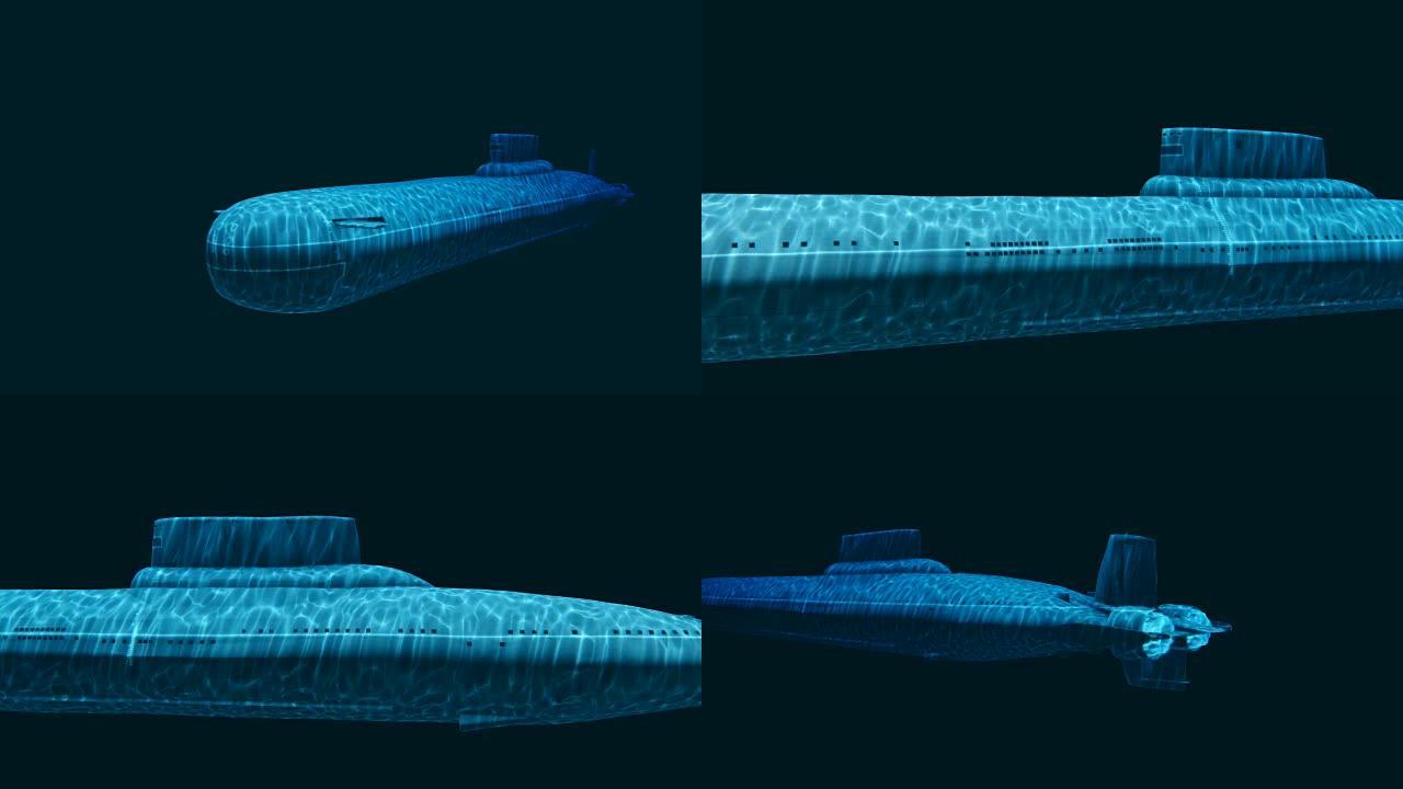 苏联核潜艇台风深度3D动画