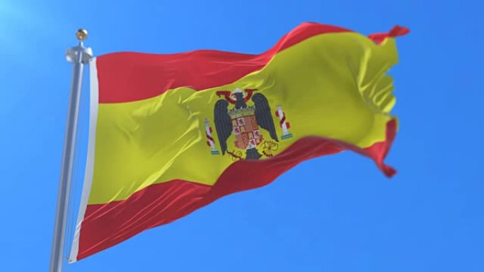 佛朗哥独裁者时代的西班牙国旗，亲佛朗哥或法兰克主义者，无缝循环