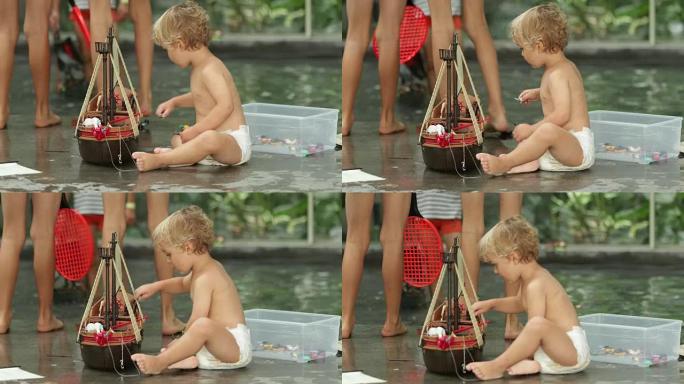婴儿在4k玩海盗船