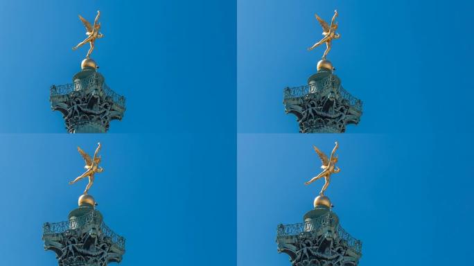 巴黎巴士底广场的圆柱和雕像