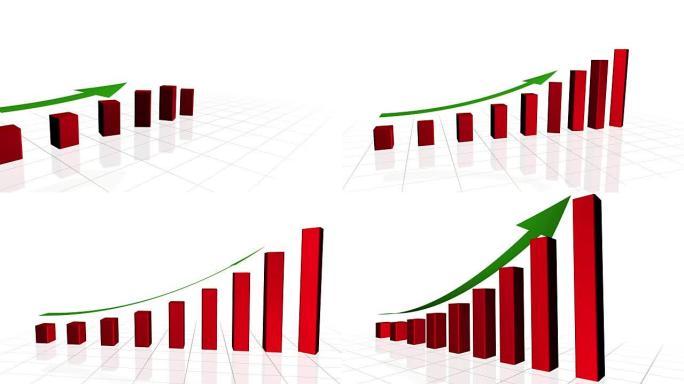 攀升箭头的业务增长图表，UHD股票视频