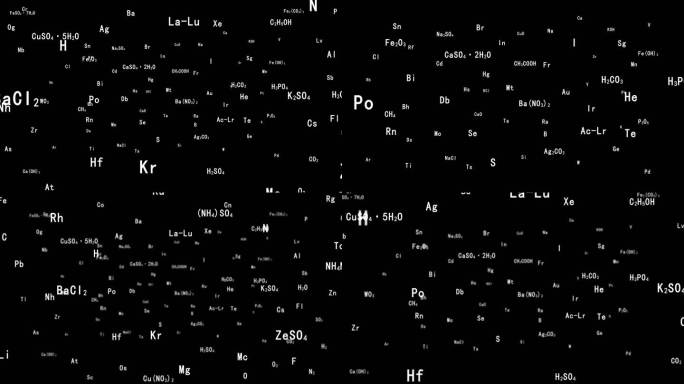 4K三维化学元素化学式背景AE模板