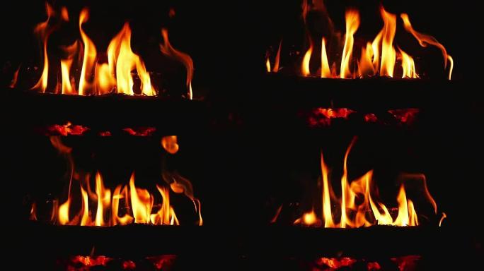 室内壁炉着火