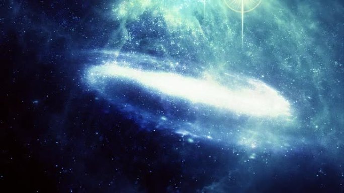 带有星系和星云的蓝色宇宙。科幻动画背景。