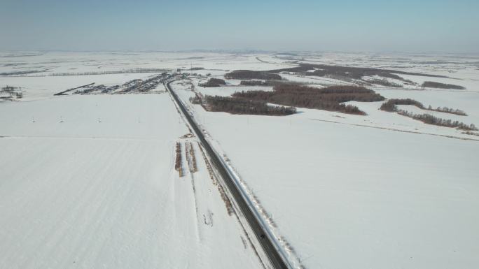 黑龙江五大连池平原林海雪原自然风光