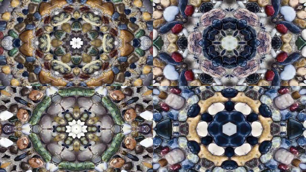 抽象七彩石概念对称图案装饰装饰万花筒运动几何圆形和星形1
