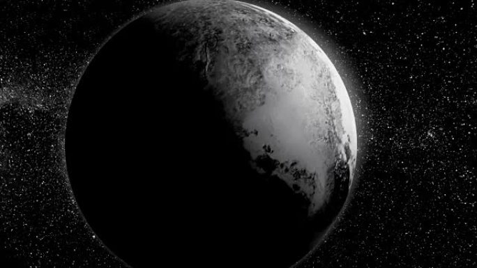 冥王星。冥王星行星的美丽3d动画与阿尔法通道旋转。冥王星动画