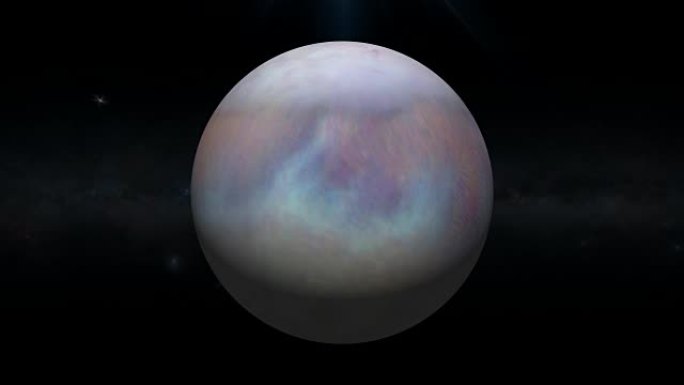 海卫一行星在自己的轨道上在外层空间旋转。循环