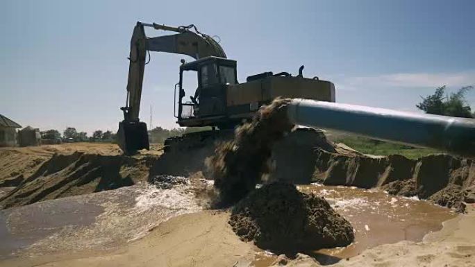 疏浚河道砂土排管至处置场