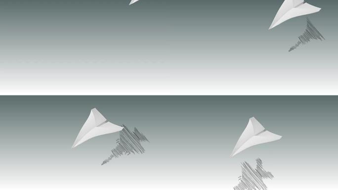 纸飞机的动画投射战斗机的阴影-愿景与抱负概念插图