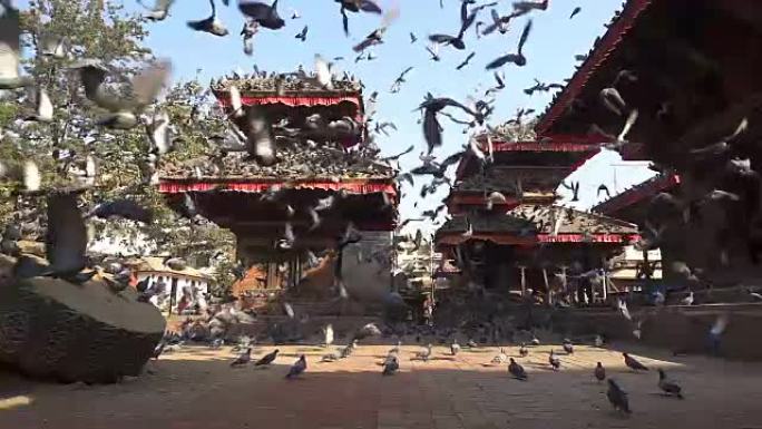 尼泊尔加德满都-2017年11月21日: 亚洲加德满都谷地Bhaktapur尼泊尔杜巴广场的景色