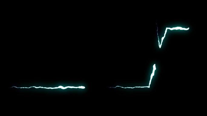 大蓝色闪电心脉冲无缝循环动画背景新质量独特自然光效视频素材