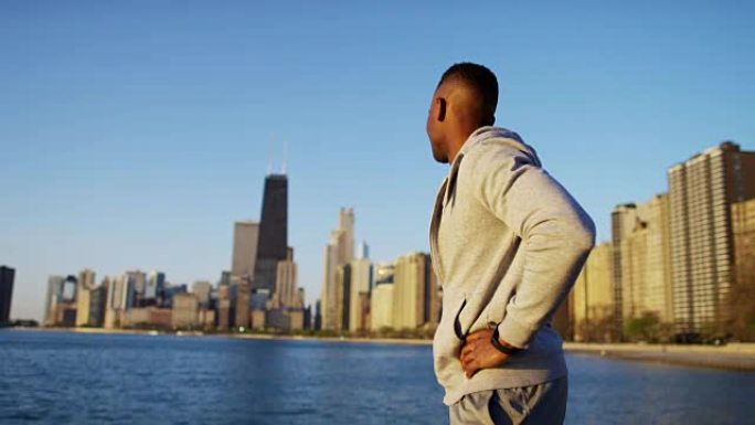 芝加哥海岸线上的非裔美国男性有氧训练