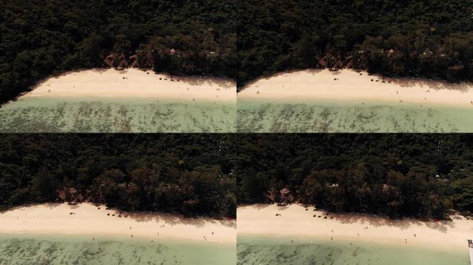 泰国珊瑚岛无人机从100米的高度拍摄了该岛周围珊瑚的景色