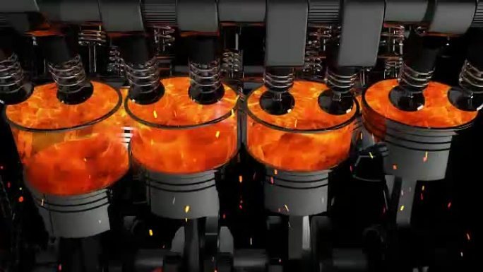 工作V8引擎动画循环的动画