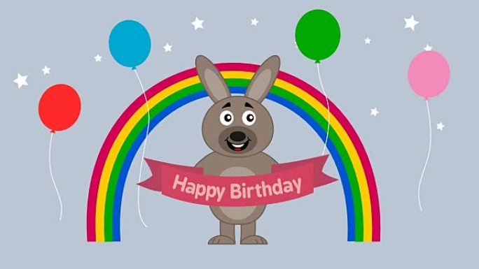 兔子庆祝生日-动画