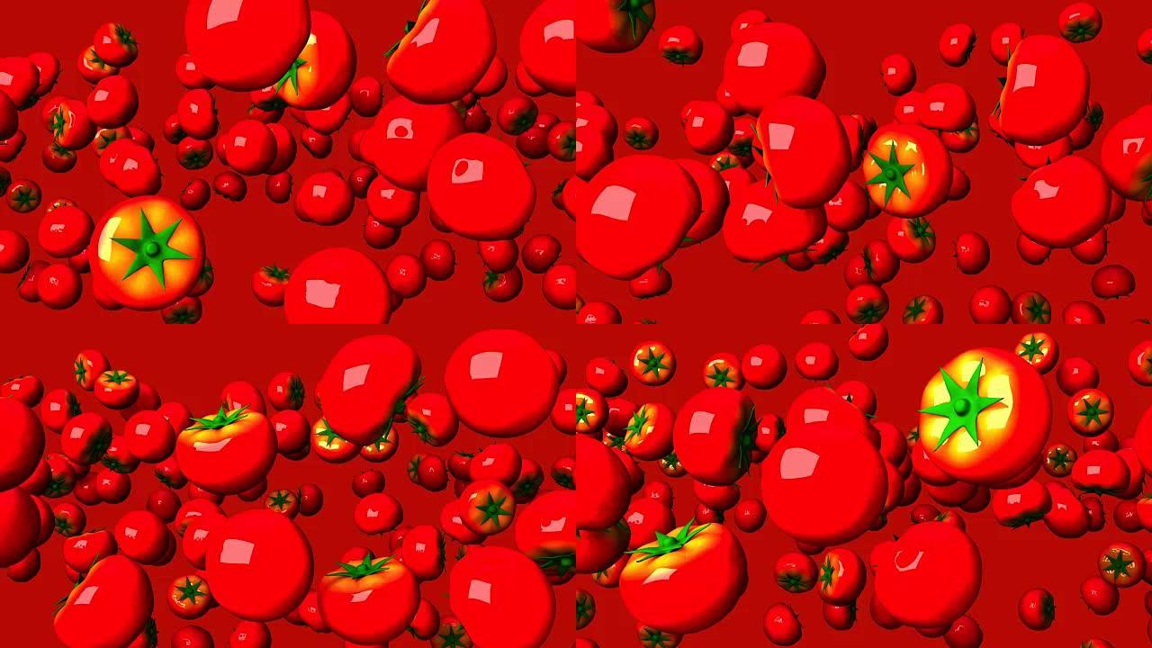 红色背景上的西红柿