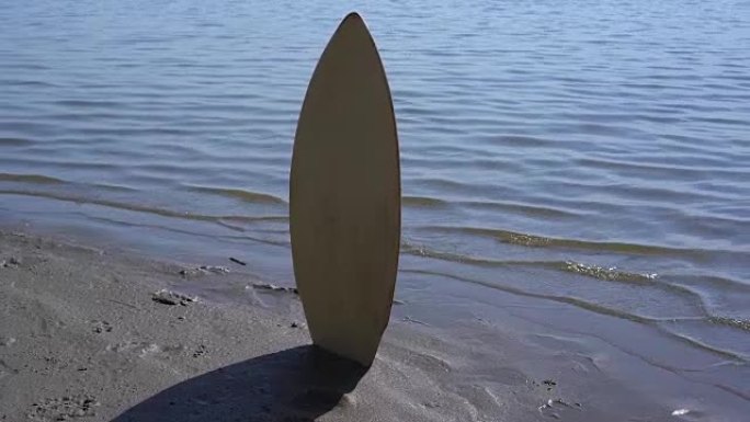 skimboard甲板卡在沙滩上的沙滩上