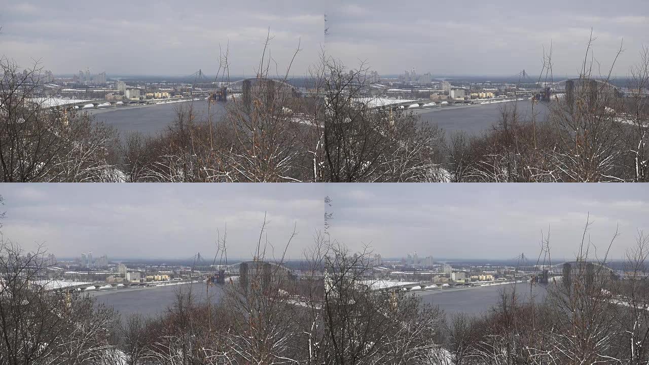 基辅第聂伯河和波多区的景色。