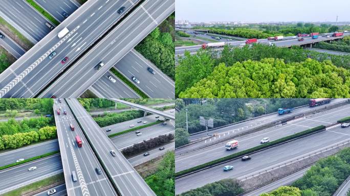 高速公路立交桥航拍