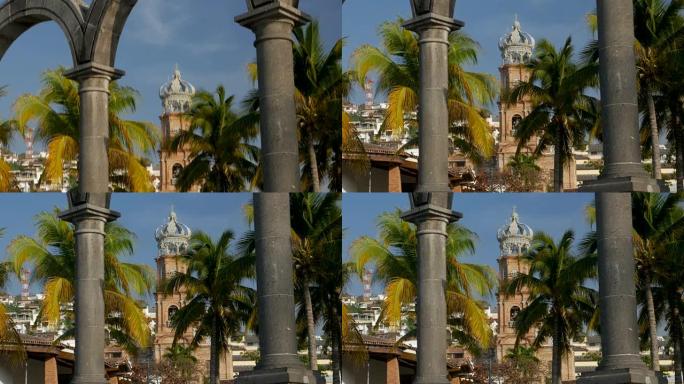 拱门和墨西哥瓜达卢佩圣母教堂