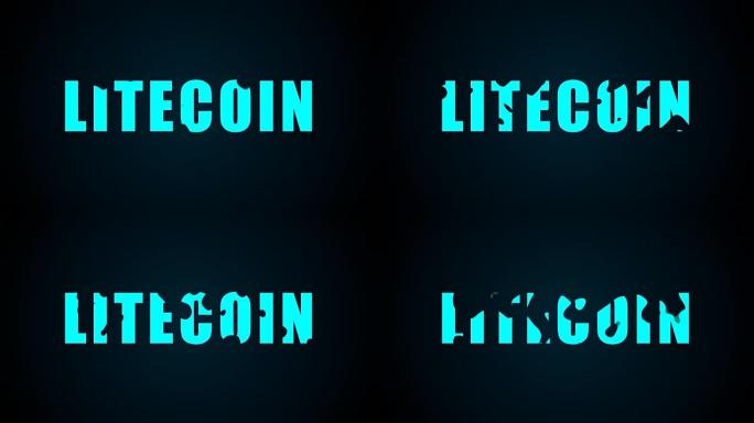 Litecoin文本。液体动画背景