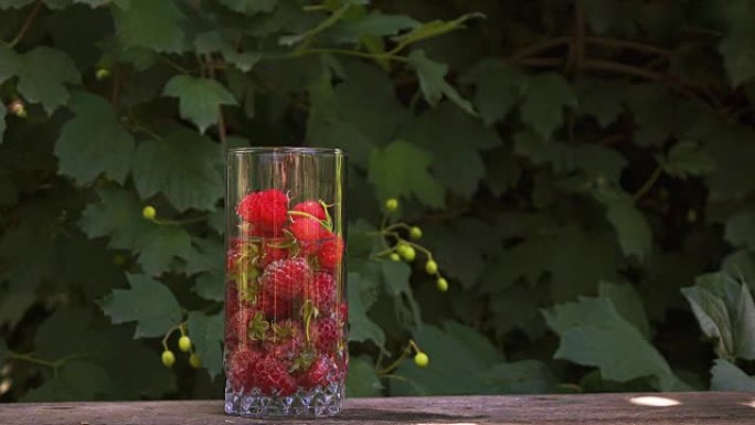 玻璃水中的红树莓电影