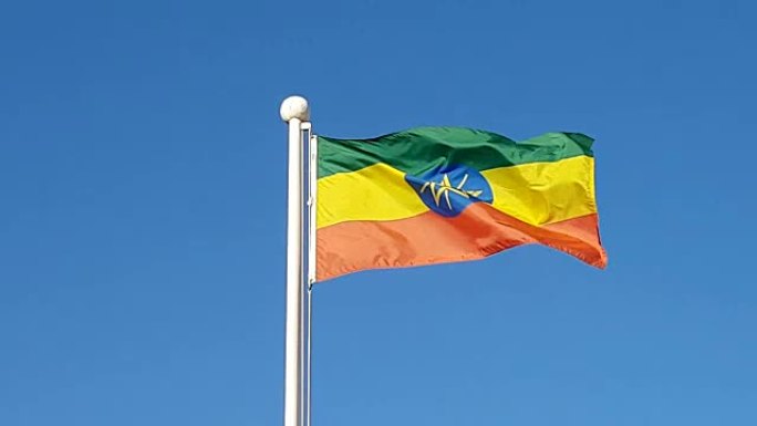 埃塞俄比亚国旗在韩国的空中挥舞