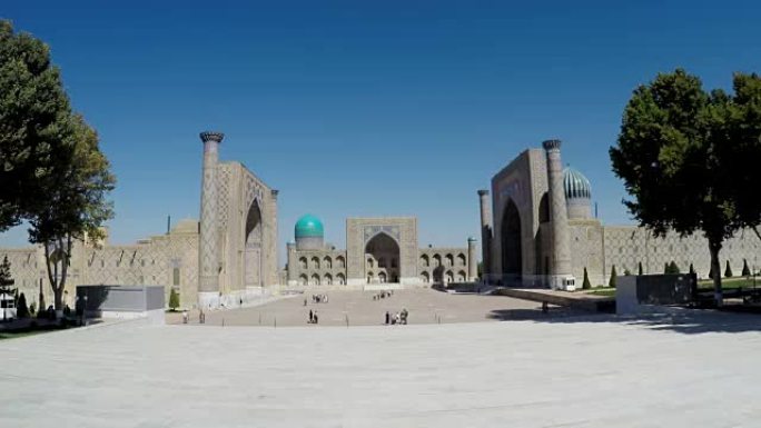 撒马尔罕乌兹别克斯坦的Registan广场