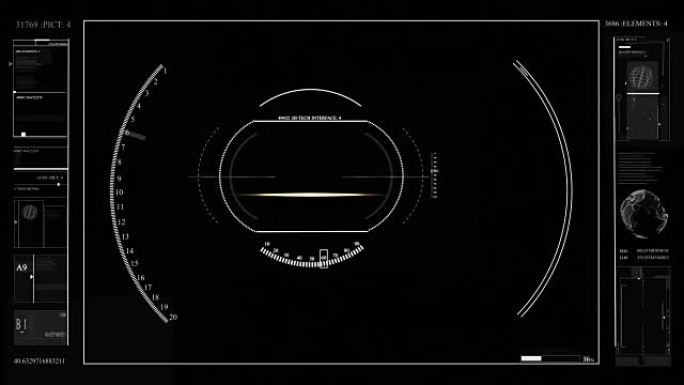科幻是一种定制的未来取景器界面，用于相机和摄像机，一种高科技航天器。HUD。