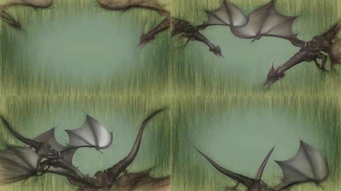 神话生物龙的3D渲染动画
