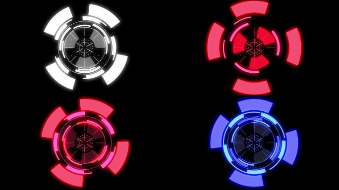 HUD circle具有Alpha和3种发光颜色。