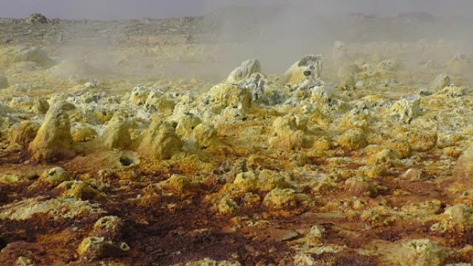 埃塞俄比亚达纳基尔凹陷达洛尔火山爆炸火山口内
