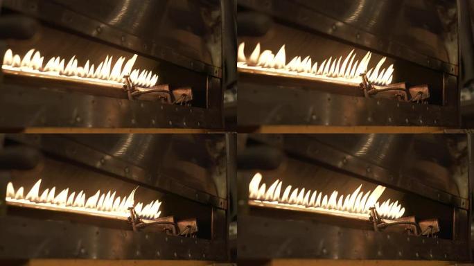烧烤炉中的咖啡豆，特写镜头