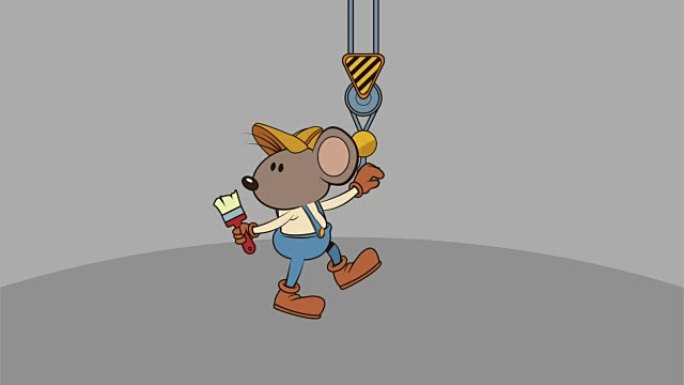 悬挂在起重机角色动画中的鼠标生成器
