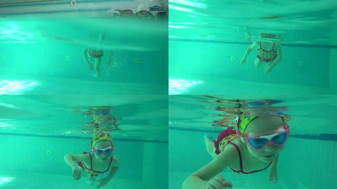 水下的小女孩。
