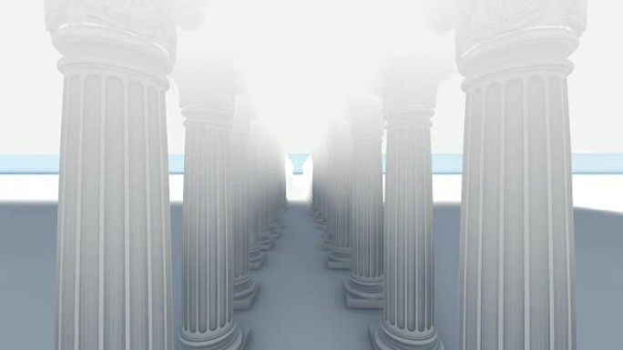 古典白色希腊风格columns.3D动画和渲染