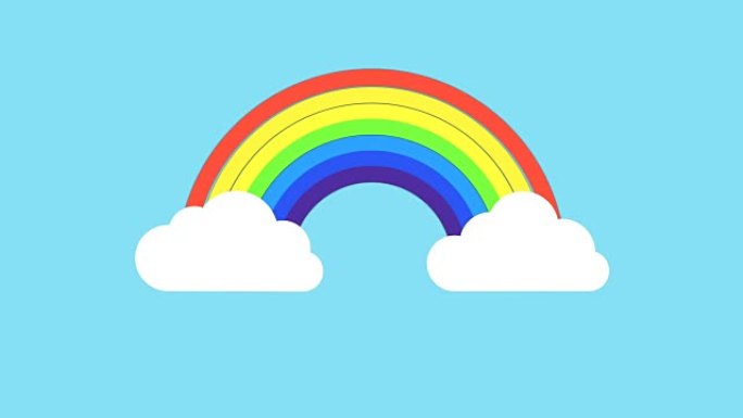 雷雨变成彩虹动画，带有可选的亮度哑光。包括阿尔法亮度哑光。4k视频