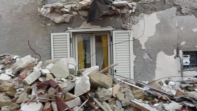 地震强烈地震的遗迹。坎波托托，拉奎拉省，阿布鲁佐