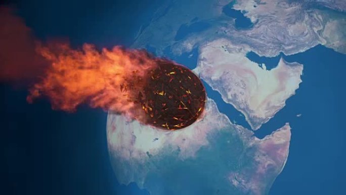 陨石在地球中层燃烧的动画