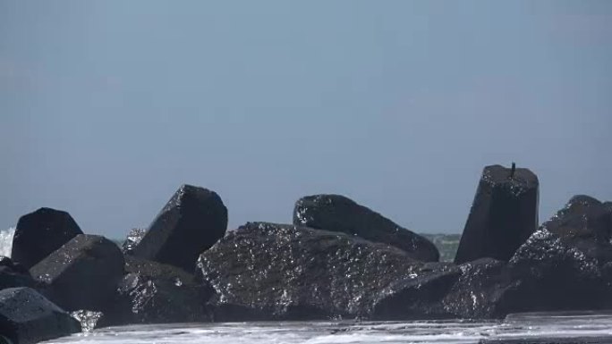 带有混凝土腹股沟的堤坝保护，断路器，北海，丹麦，4K