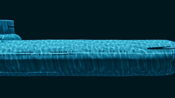 纵深的俄罗斯核导弹潜艇侧视图