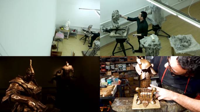 雕塑艺术  艺术家 视频实拍