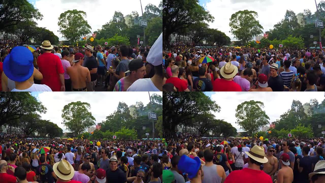 巴西人民在街上庆祝狂欢节