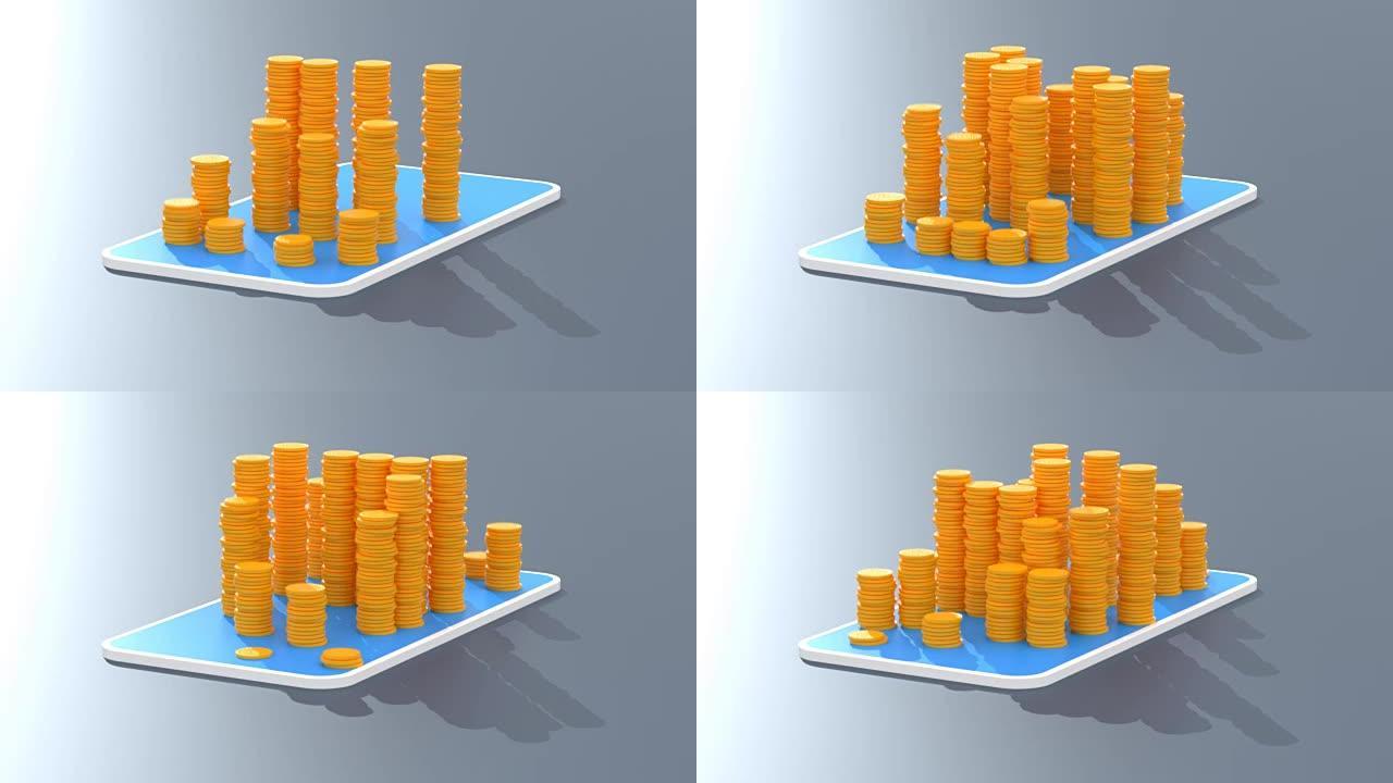 Bitcoin money animation - 3D Animation