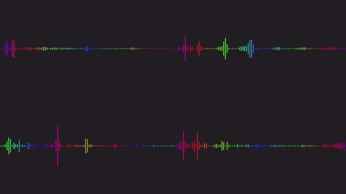 4k音频均衡器背景。音乐控制水平。多色且可循环。运动图形和背景动画。