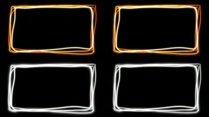带哑光的发光高能霓虹灯矩形序列