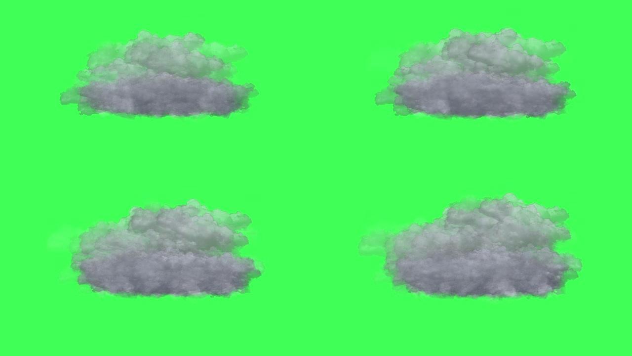 绿屏上的延时云