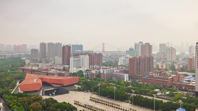 武汉市革命博物馆天台全景4k延时中国